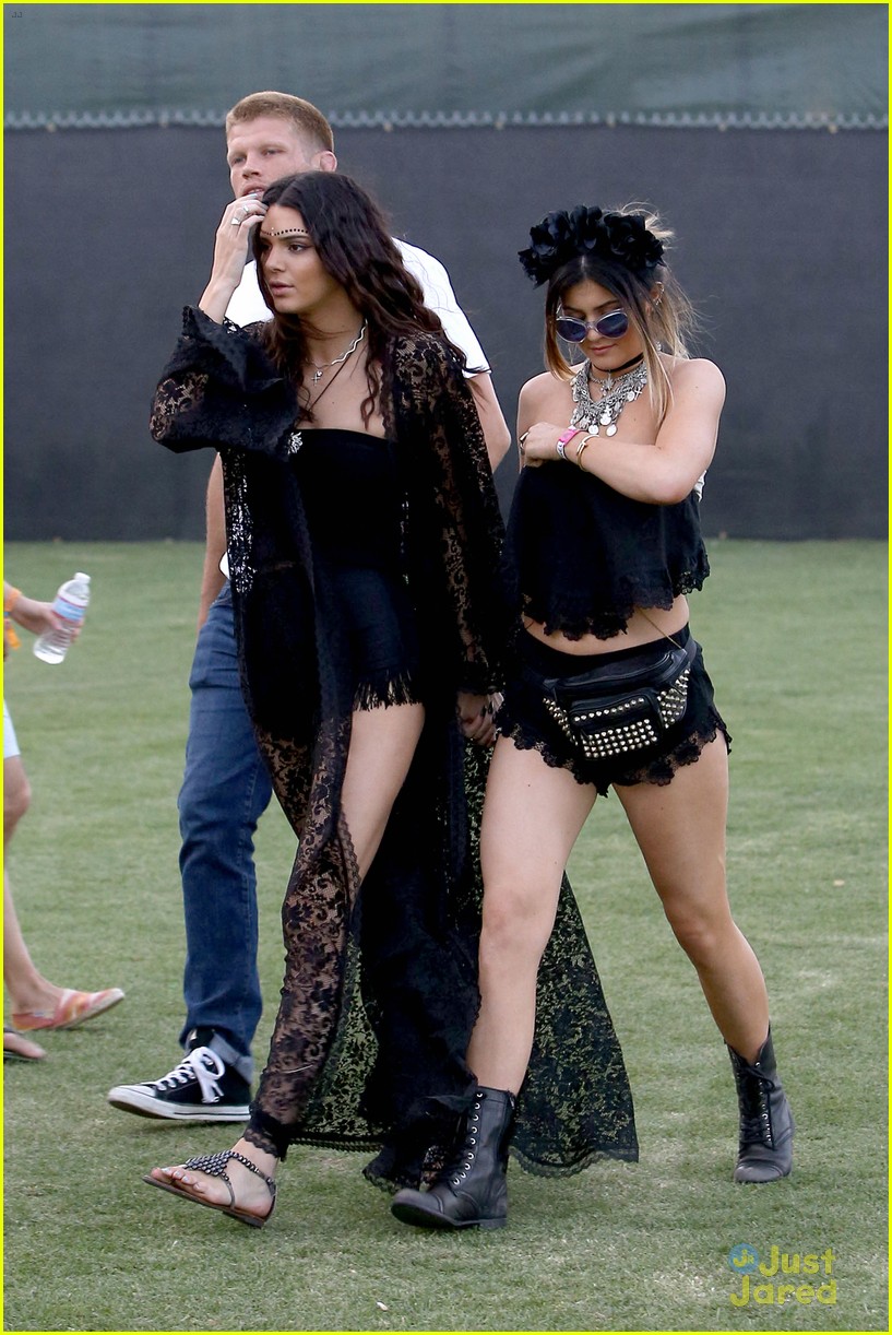 Kendall & Kylie Jenner Color Coordinate Their Coachella Clothes