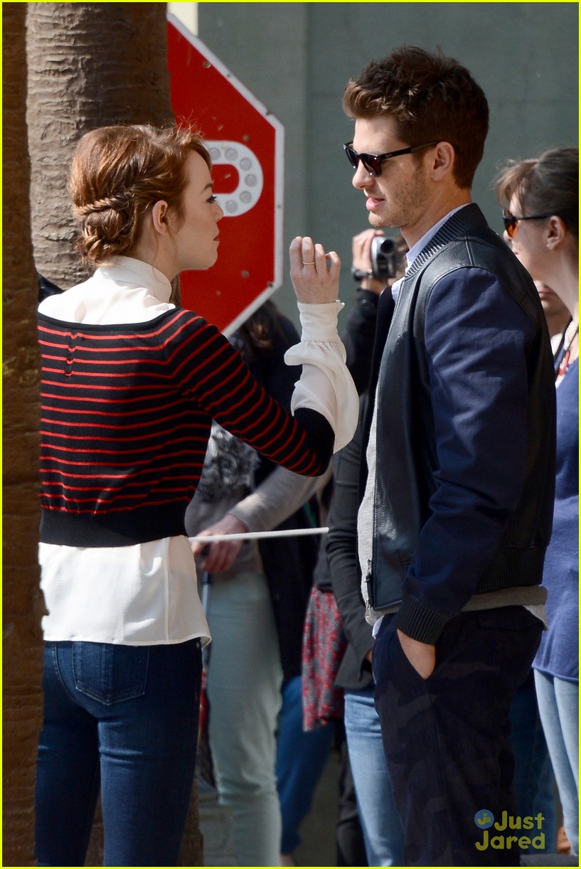 Full Sized Photo of emma stone andrew garfield hands disneyland paris ...