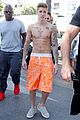 justin bieber continues going shirtless cannes 14