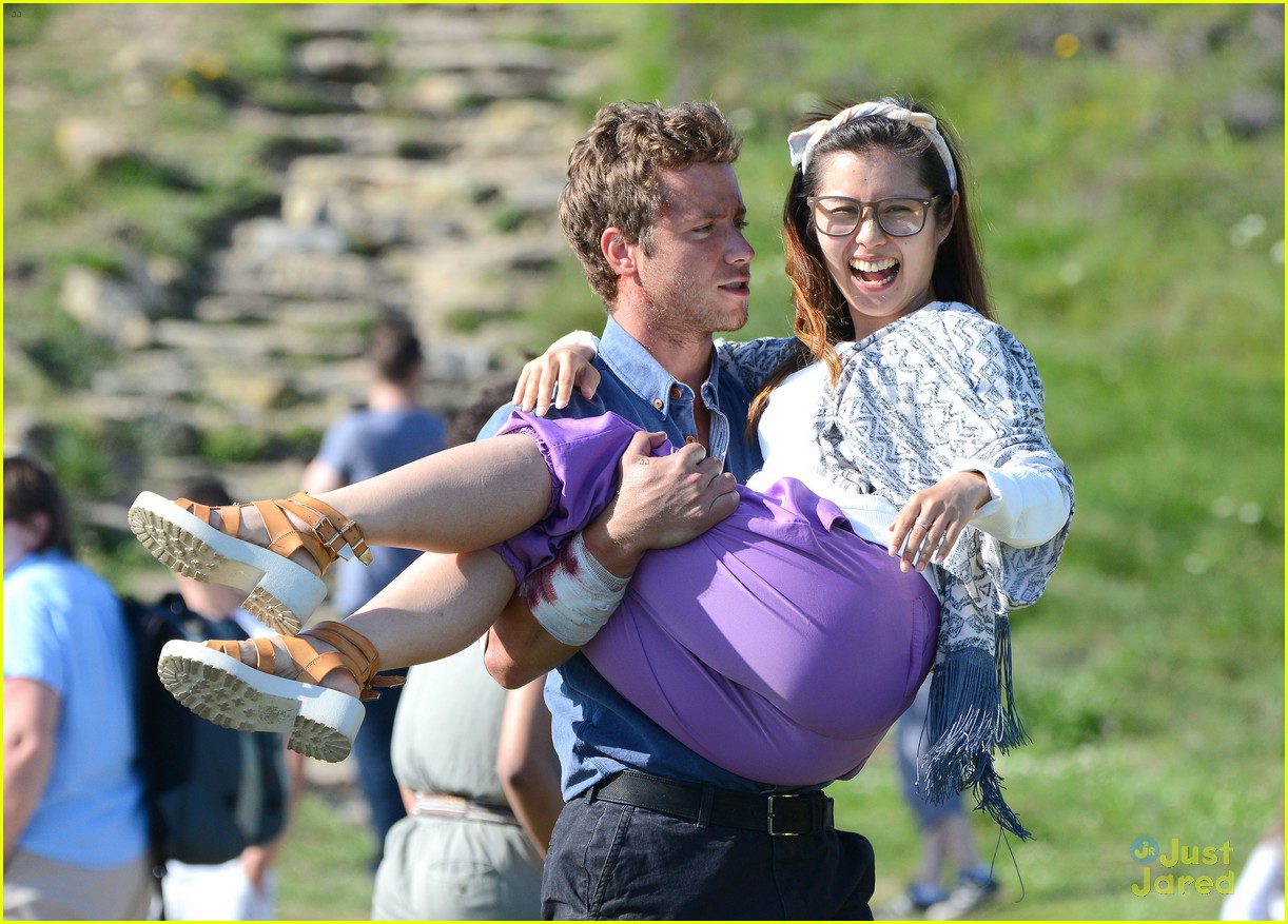 Phoebe Tonkin Wears an Arm Sling While Filming 'Take Down' in Wales