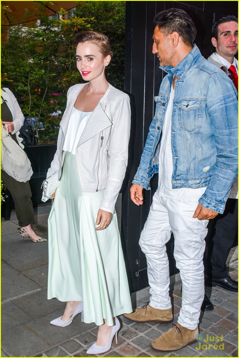 Lily Collins Keeps it Light for a Night Out at the Chiltern Firehouse