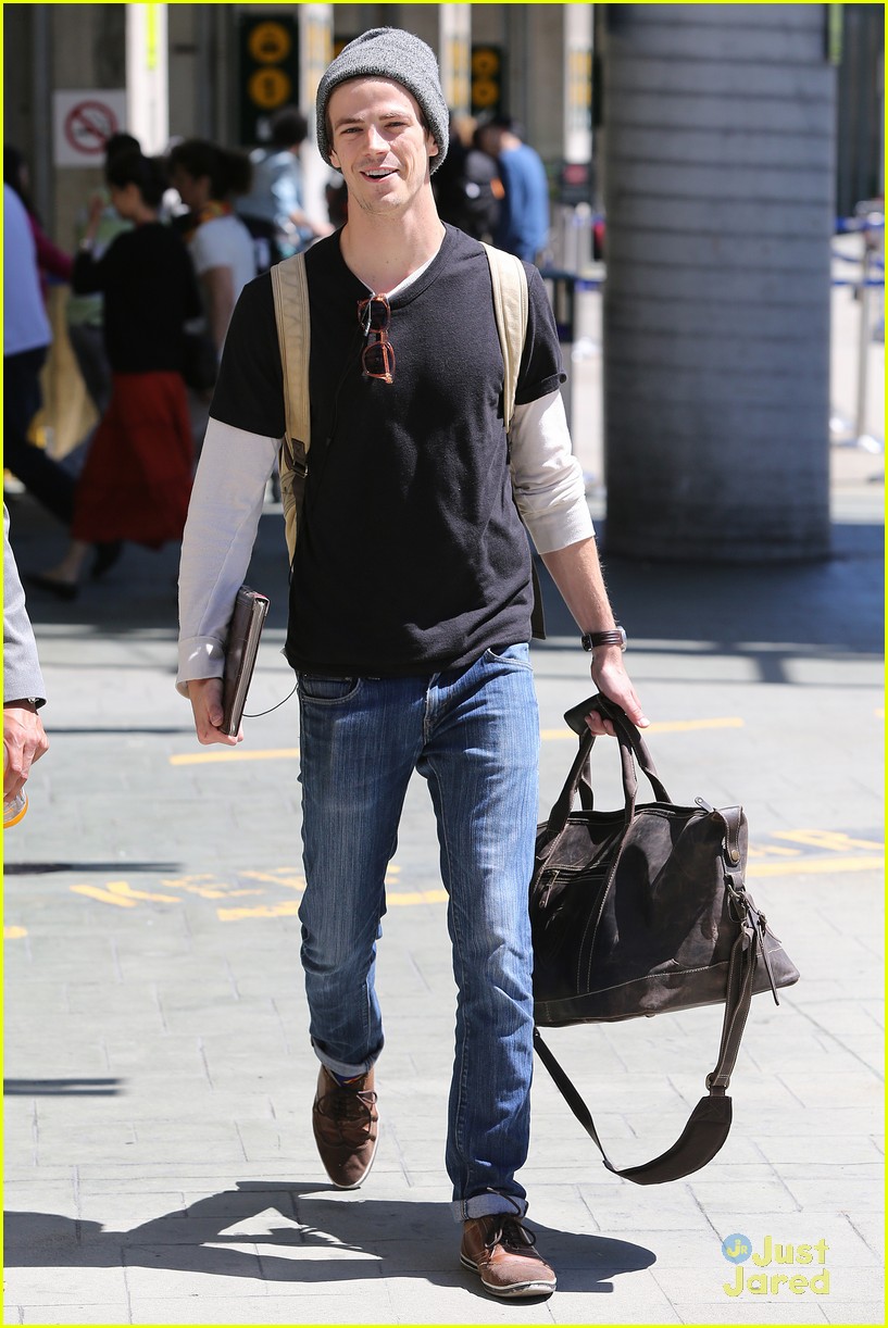 Full Sized Photo of grant gustin back vancouver after comic con 02