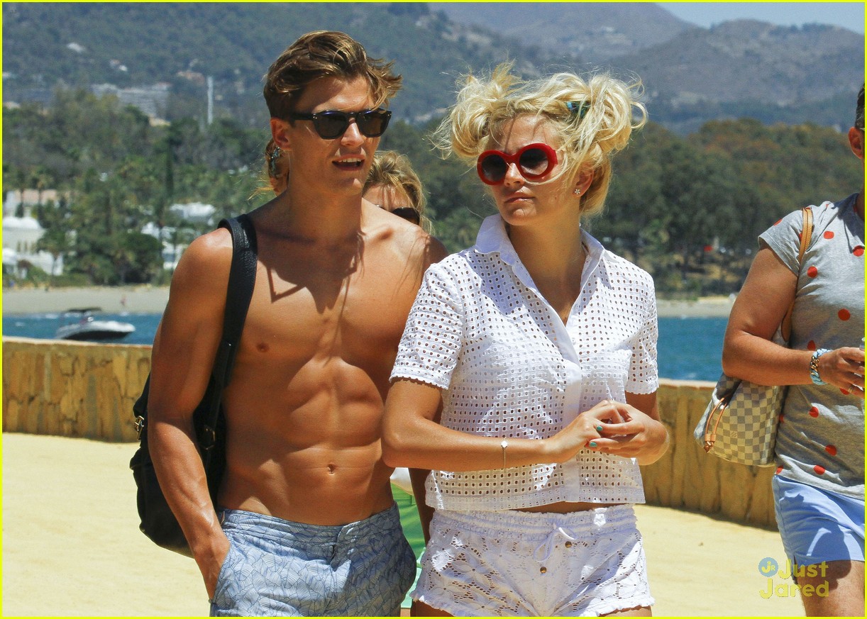 Model Oliver Cheshire Goes Shirtless During Spanish Holiday With Pixie Lott Photo