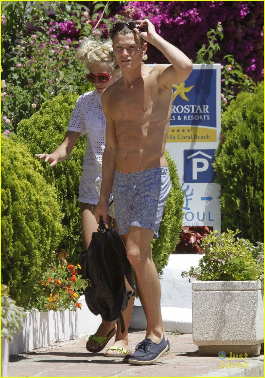 Full Sized Photo of pixie lott oliver cheshire shirtless spain vacation