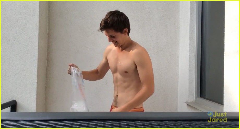 Ansel Elgort Isn't Afraid to Get Shirtless & Wet For Ice Bucket Ch...