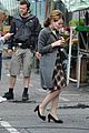 emily browning plaid legend filming london 04