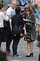 emily browning plaid legend filming london 08