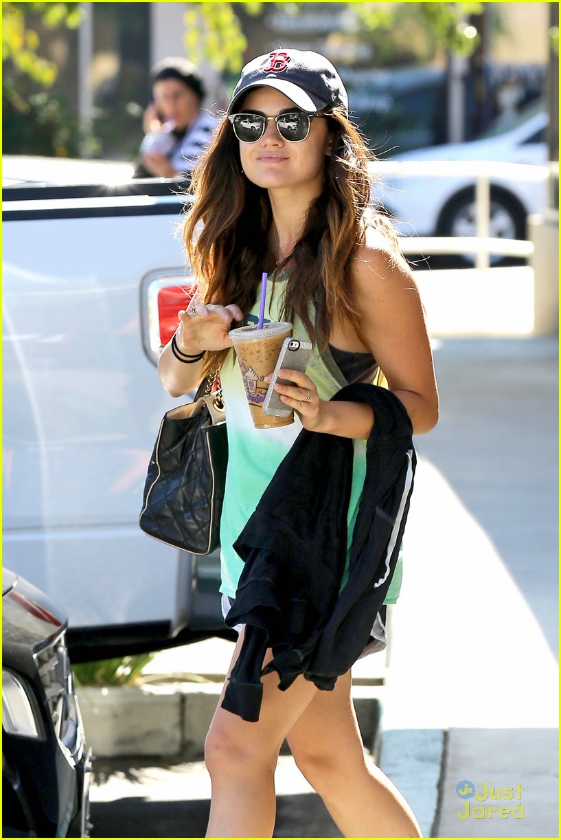 Lucy Hale Picks Up Coffee Before Hollister Twitter Q&A Session | Photo