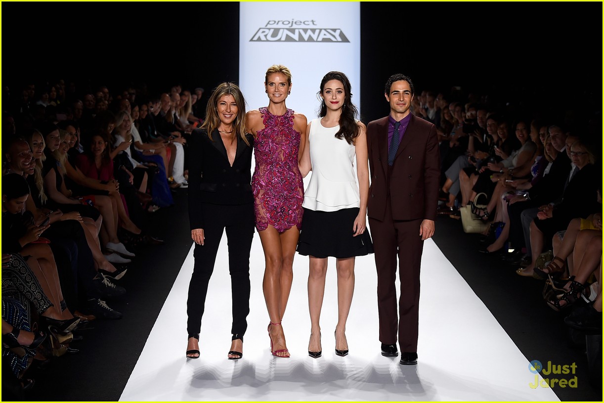 Emmy Rossum Walks 'Project Runway' Catwalk For New York Fashion Week