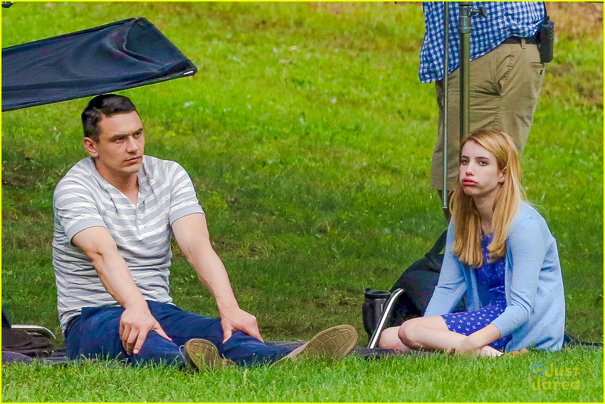 Full Sized Photo Of James Franco Emma Roberts Kiss Park Michael Filming 09 Emma Roberts Makes