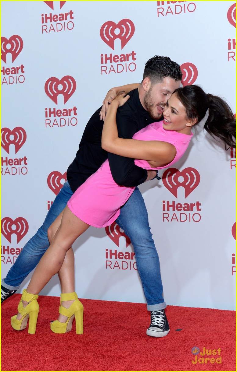 Janel Parrish And Shirtless Val Chmerkovskiy Work On Their Moves Photo