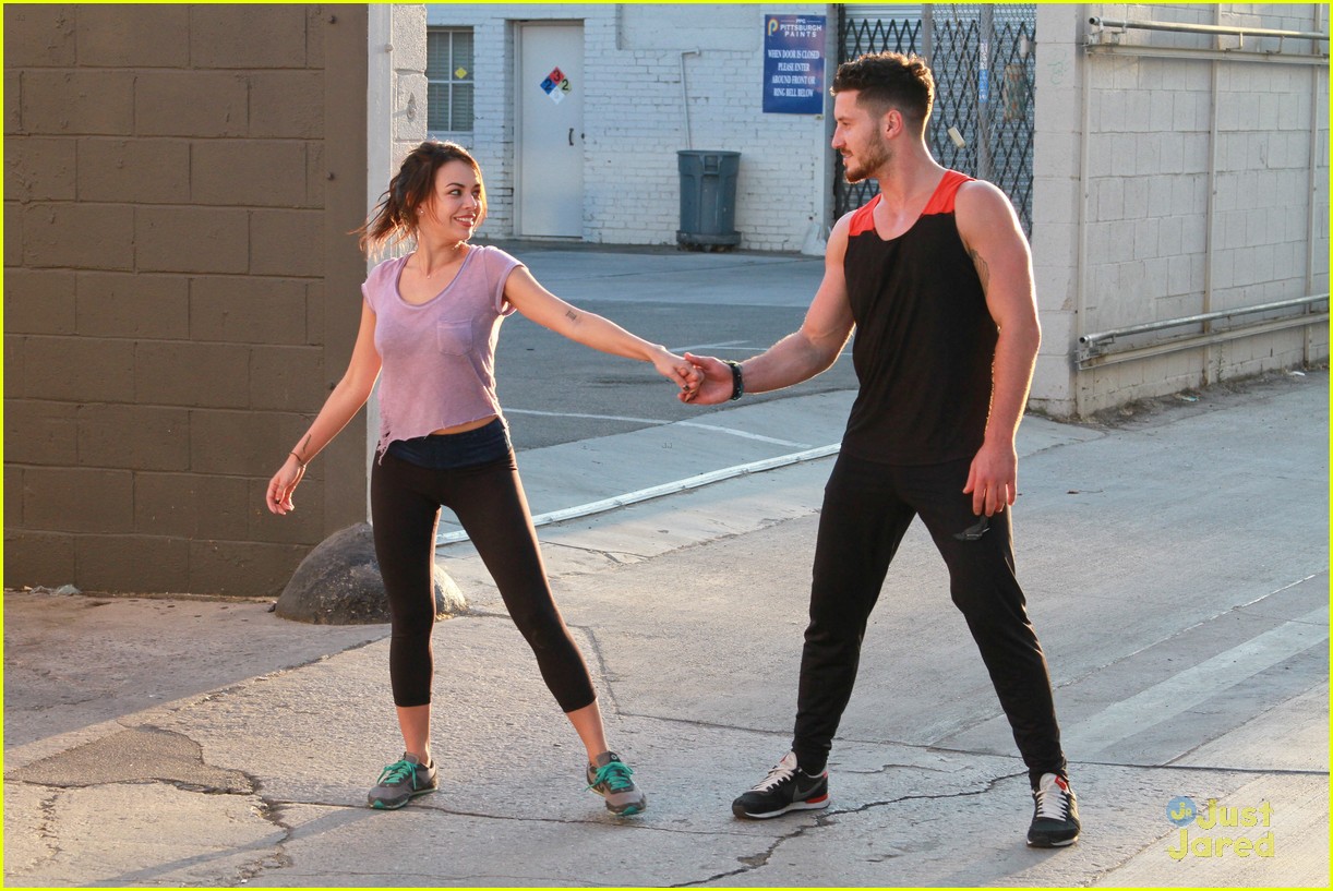Janel Parrish And Val Chmerkovskiy Show Off Dwts Moves Photo 716619 Photo Gallery Just