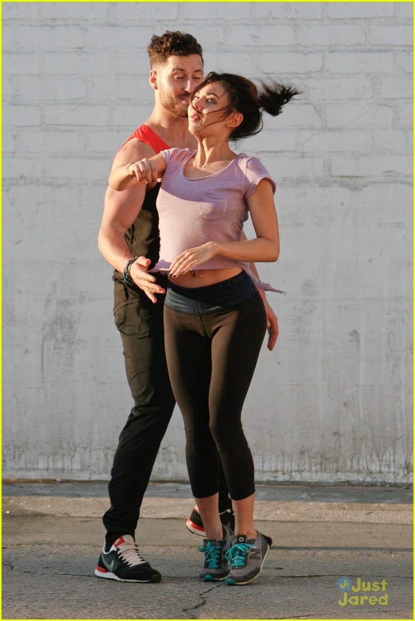 Janel Parrish And Val Chmerkovskiy Show Off Dwts Moves Photo 716624 Photo Gallery Just