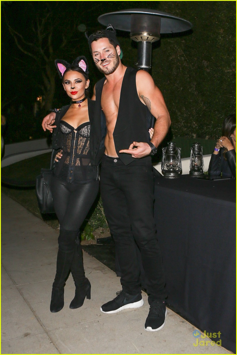 Janel Parrish Val Chmerkovskiy Are The Cool Cats For Halloween Photo 734481 2014 Halloween Dancing With The Stars Janel Parrish Val Chmerkovskiy Pictures Just Jared Jr