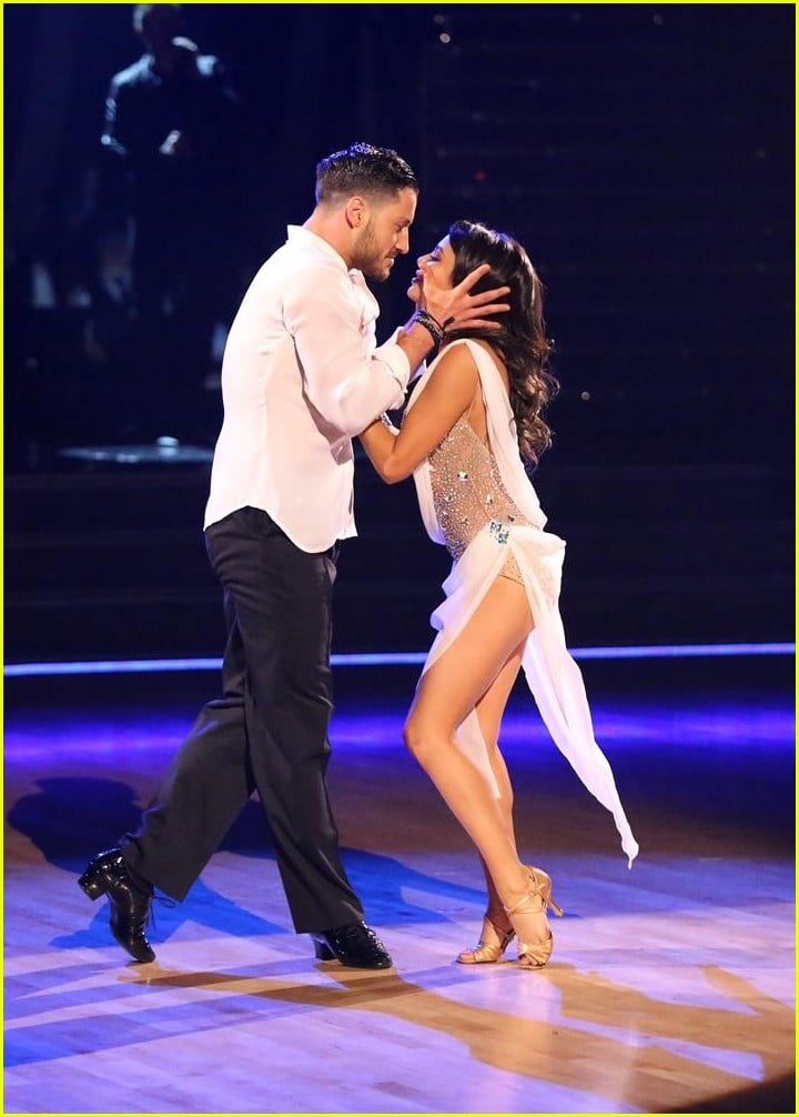 Janel Parrish And Val Chmerkovskiy Bring The Romance With Dwts Rumba See The Pics Photo