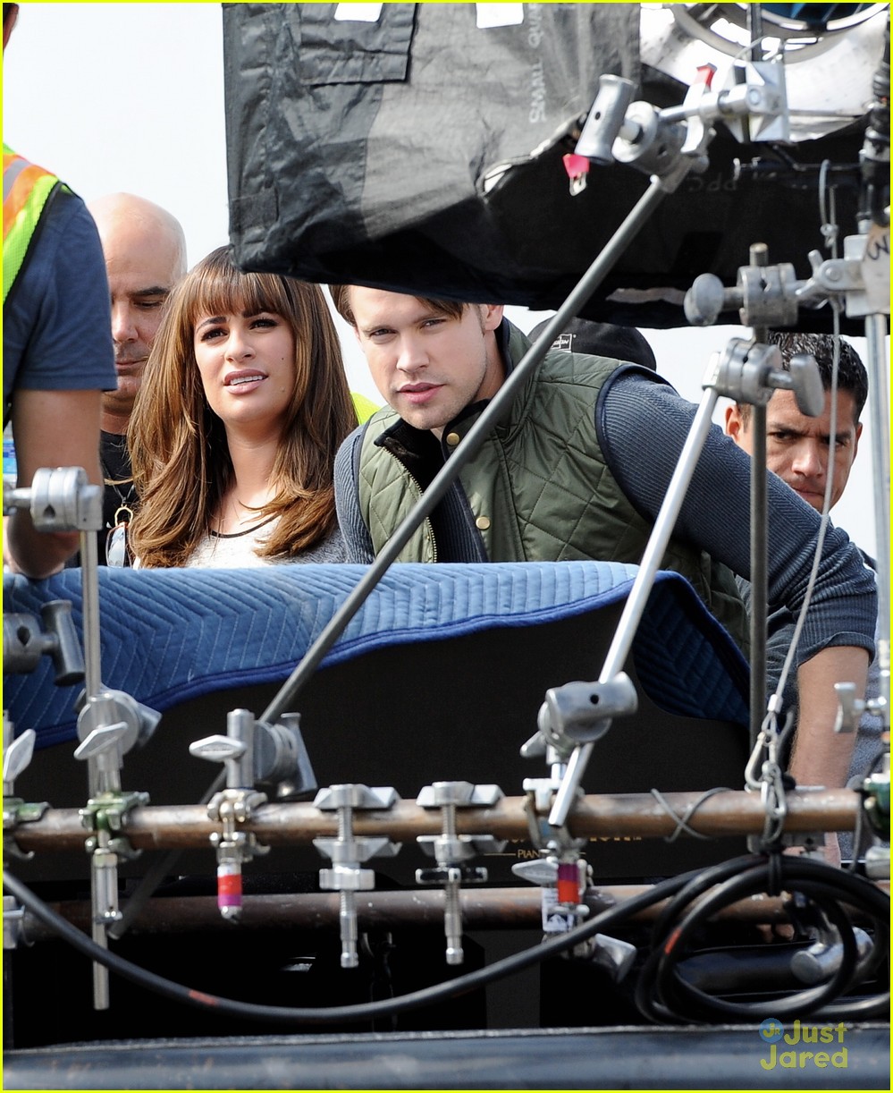 Lea Michele & Chord Overstreet Film 'Glee' Behind a Piano! Photo