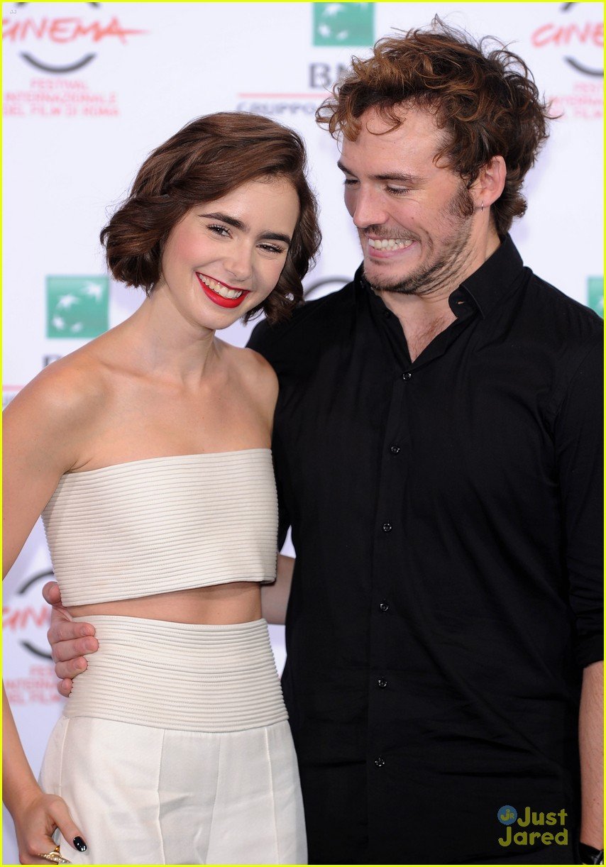 Full Sized Photo of lily collins sam claflin love rosie rome festival ...