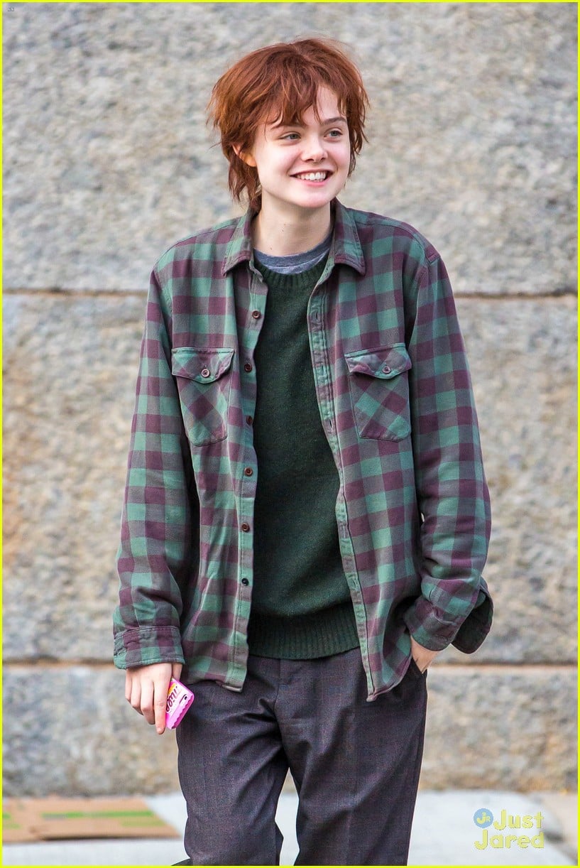 Elle Fanning Is All About the Flannel on 'Three Generations' Set ...