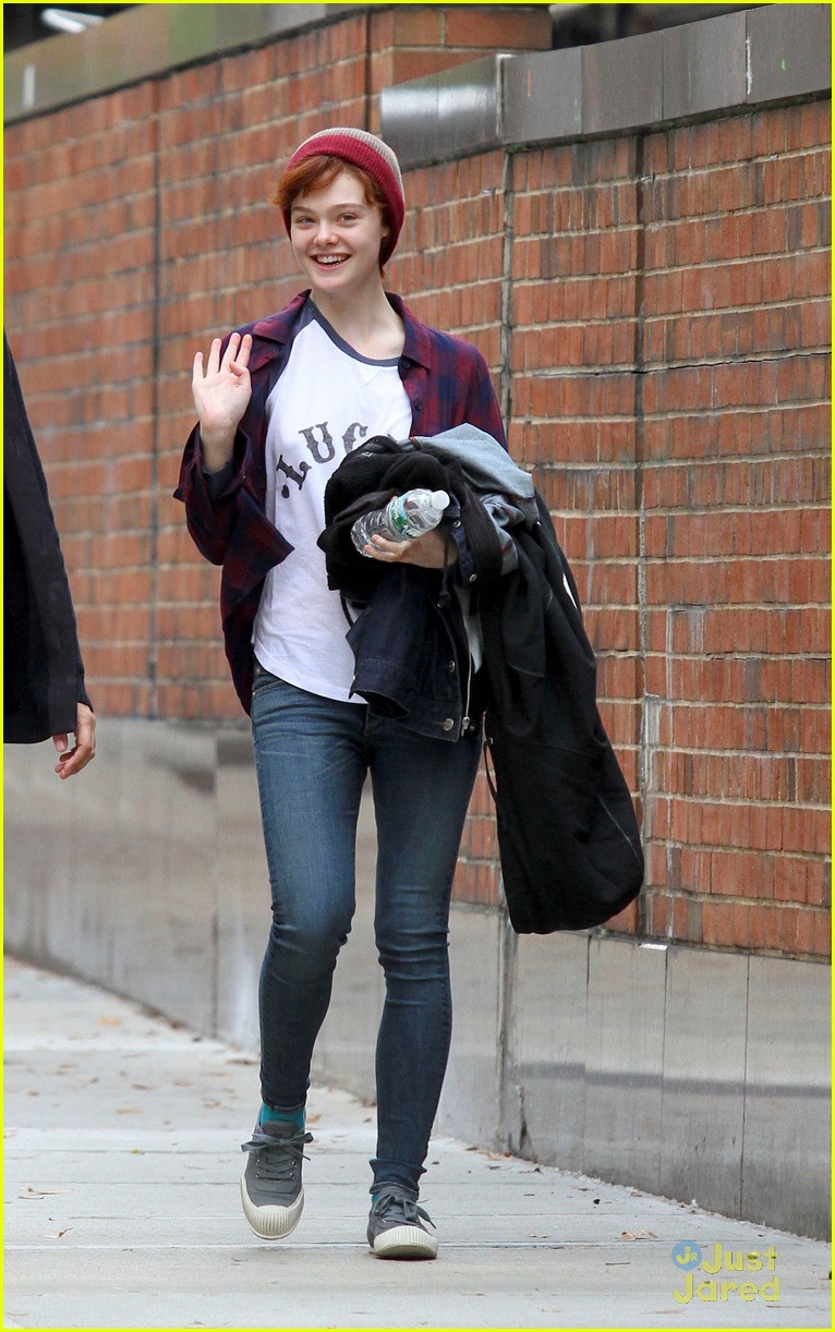 Elle Fanning Is All About the Flannel on 'Three Generations' Set