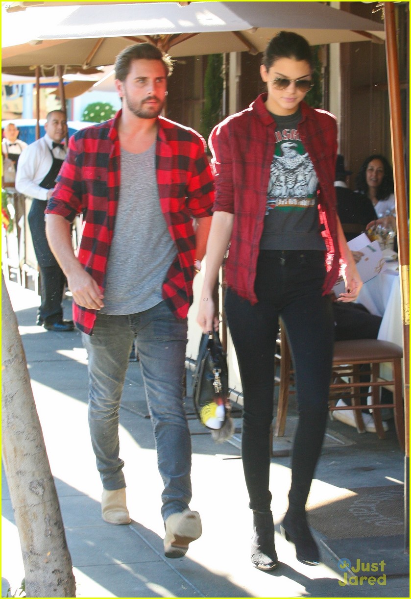 Kendall Jenner & Scott Disick Wear Matching Red Flannel Shirts | Photo ...