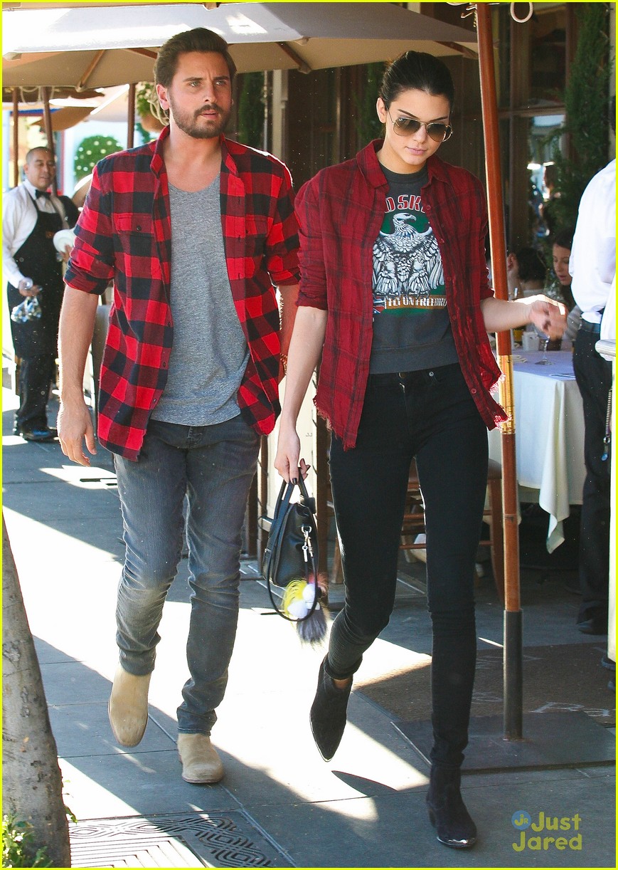 Kendall Jenner & Scott Disick Wear Matching Red Flannel Shirts | Photo ...