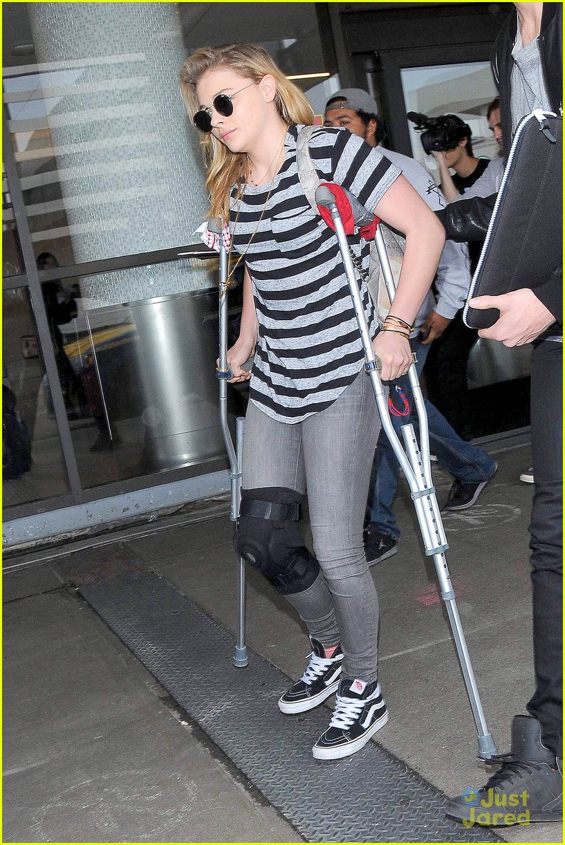 Chloë Grace Moretz on Crutches: Get the Scoop on Her Leg Injury