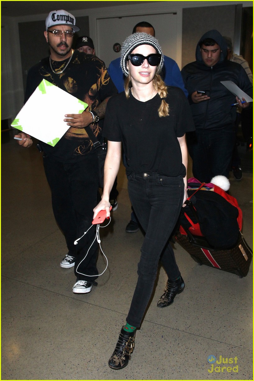 Full Sized Photo of emma roberts returns back to los angeles after ...