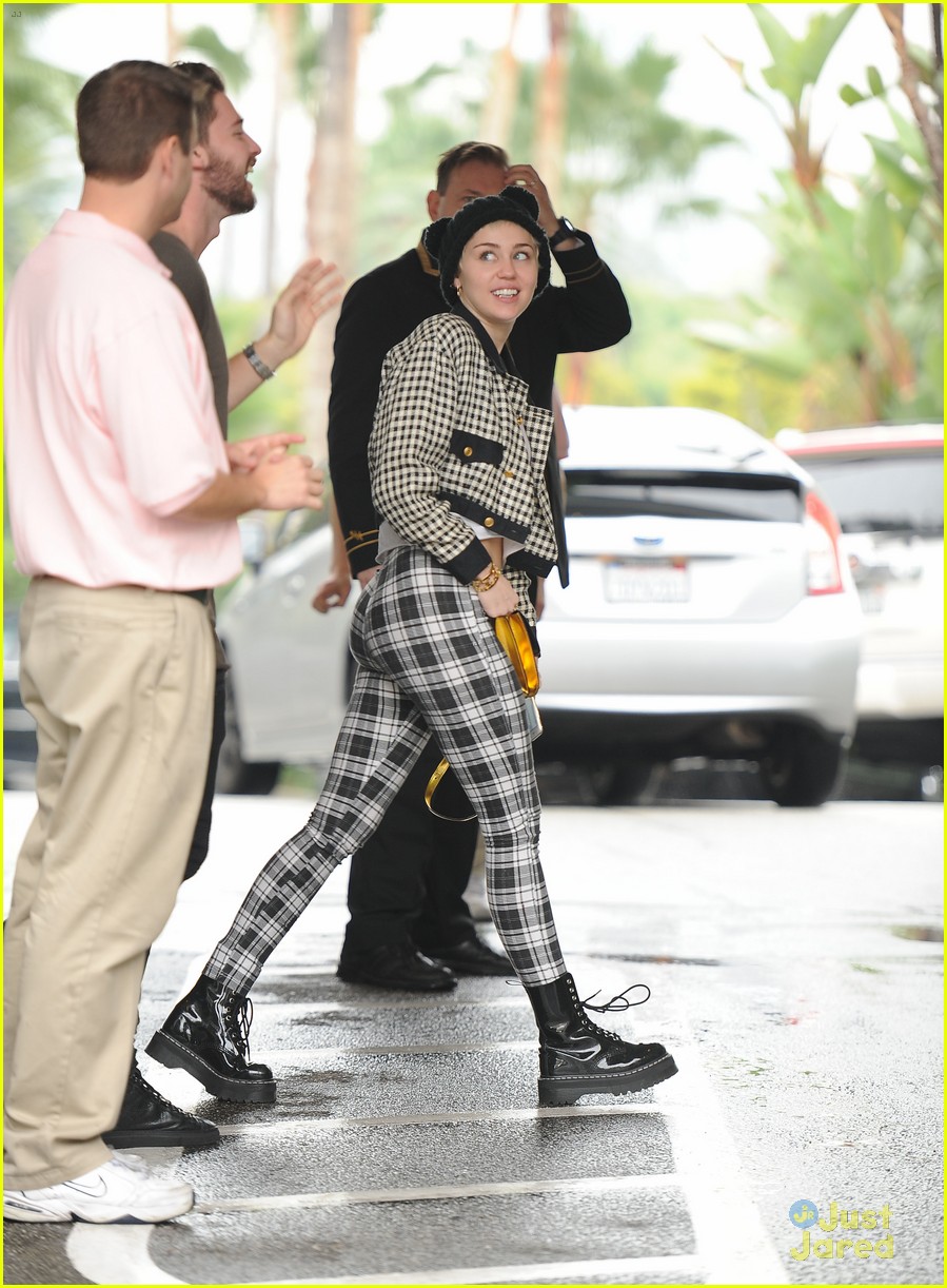 Miley Cyrus & Patrick Schwarzenegger Hit Beverly Hills Hotel Together