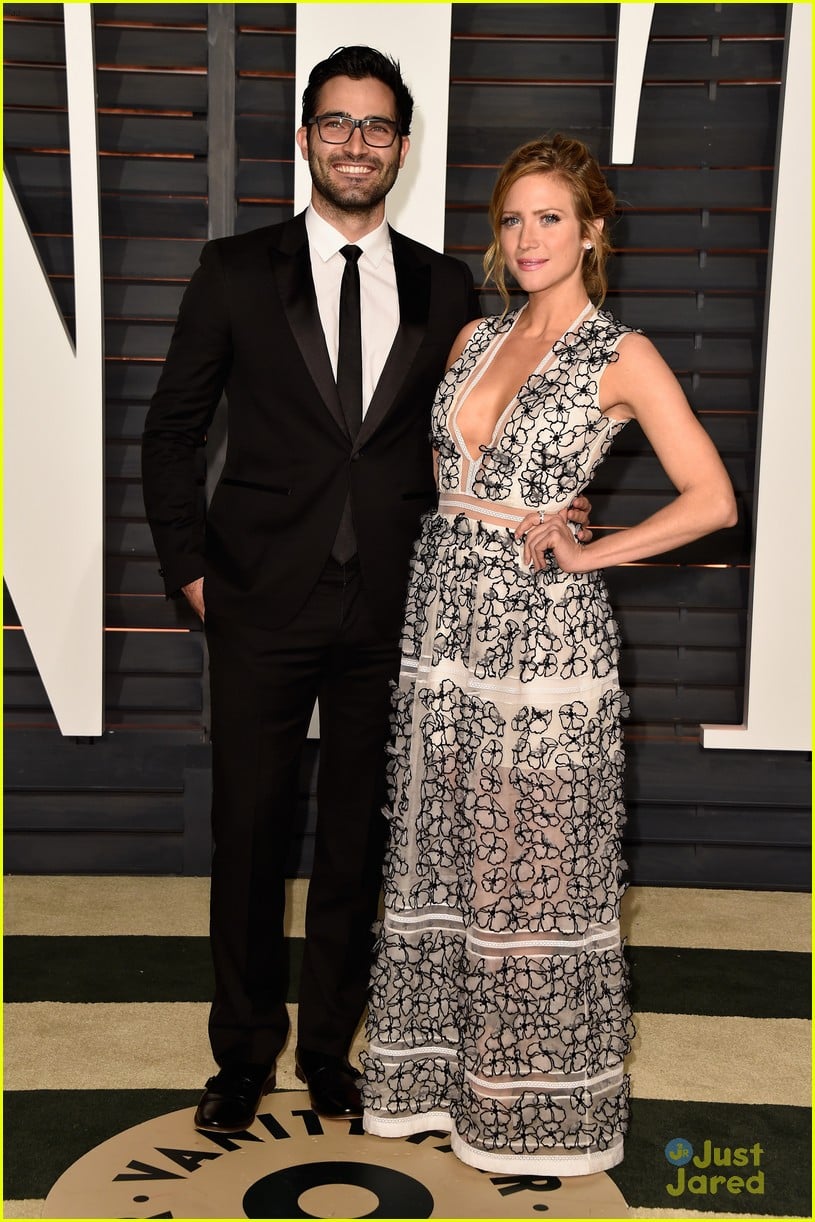 Full Sized Photo of brittany snow tyler hoechlin elton john 2015 oscar ...