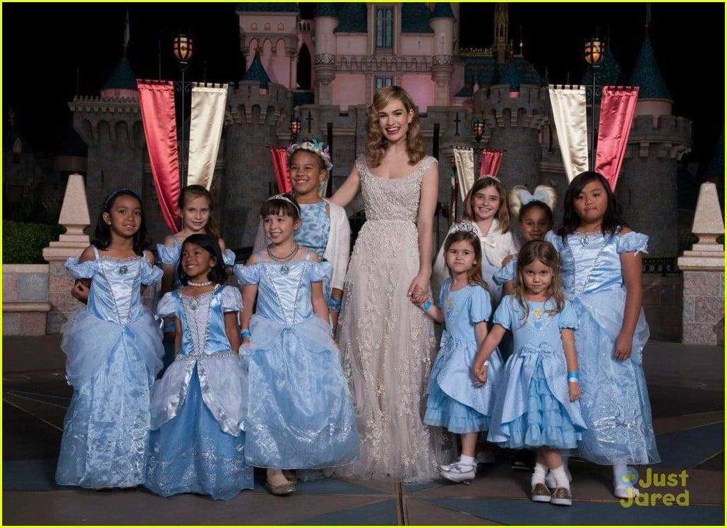 Lily James Makes Dreams Come True At Disneyland For 'Cinderella