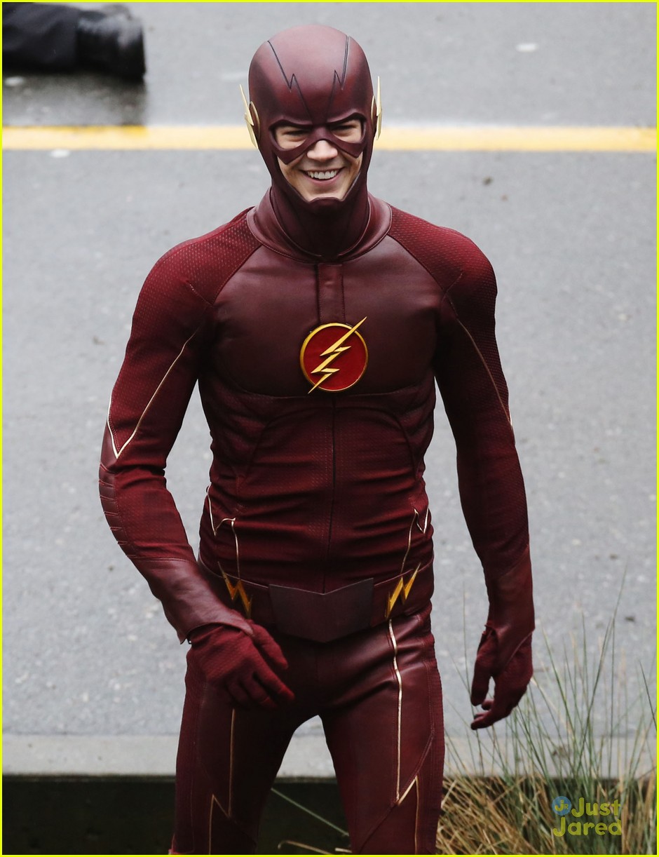 Full Sized Photo of grant gustin rick cosnett flash set silly 15 ...