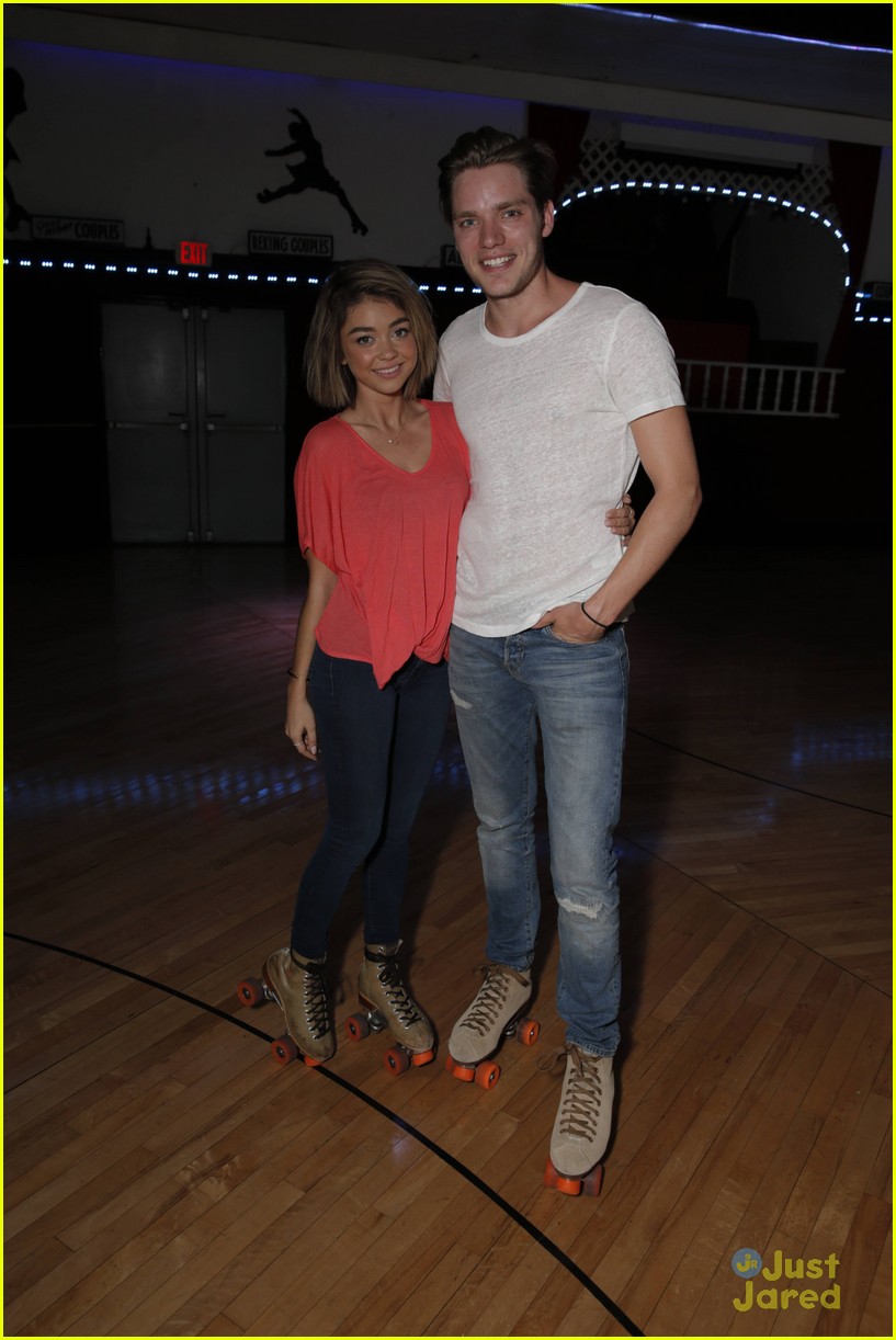 sarah hyland dominic sherwood just jared throwback thursday party 24