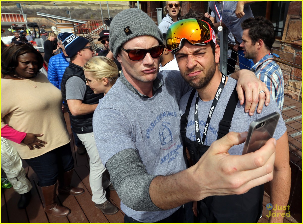 Vampire Diaries Reunion Taylor Kinney Michael Trevino Claire Holt Ski For A Good Cause