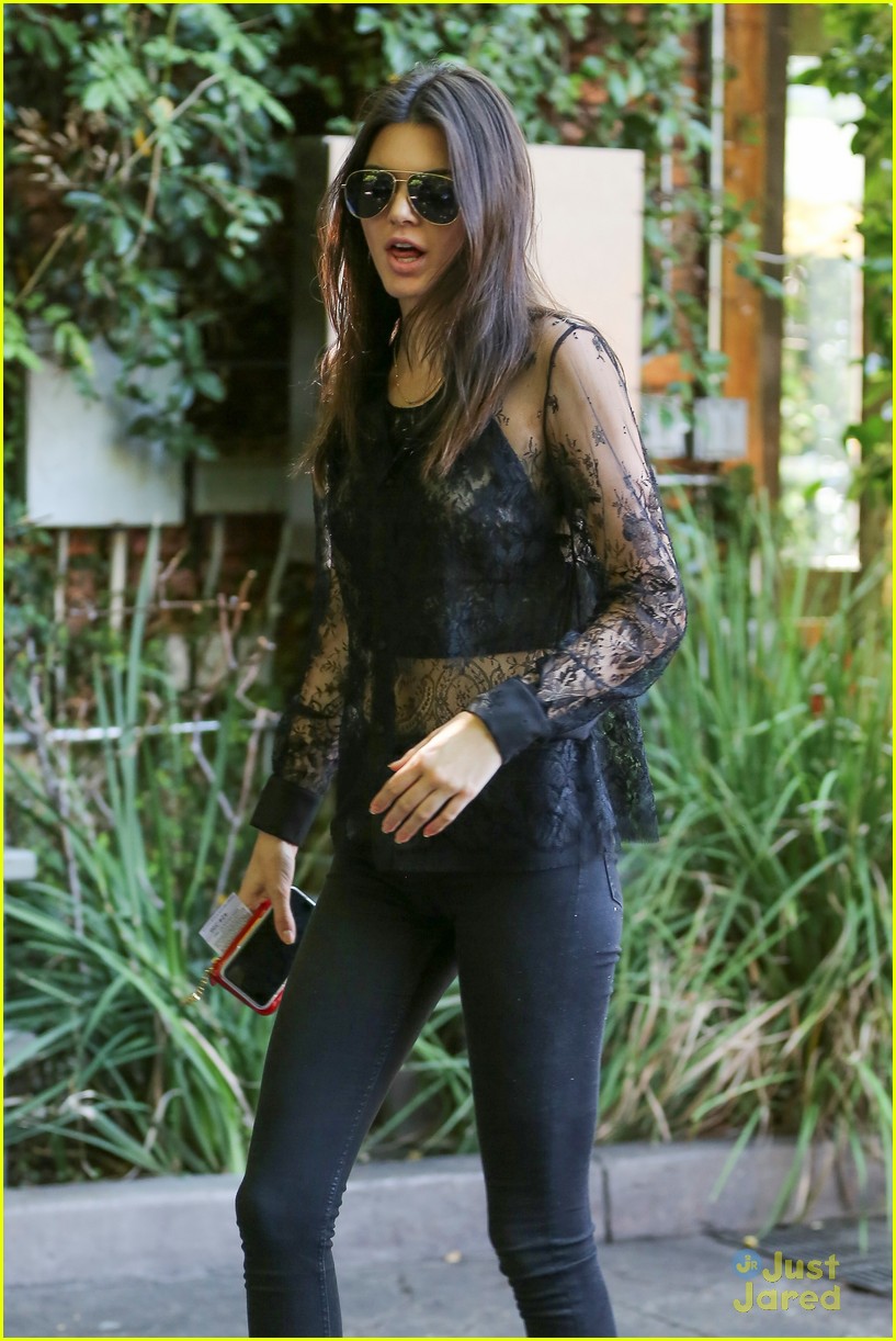 Kendall Jenner grabs coffee wearing a very sheer top in LA