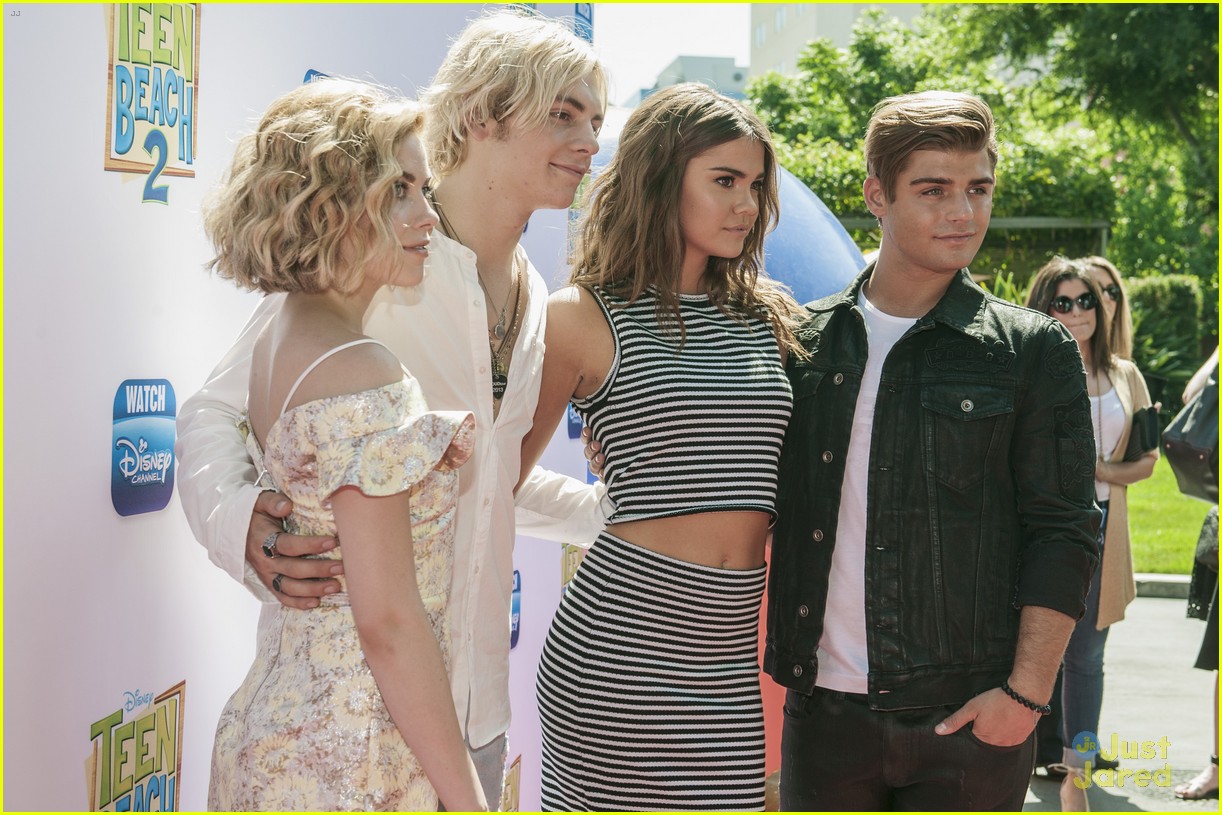 Ross Lynch And Maia Mitchell Hit The Teen Beach 2 Premiere With Garrett Clayton And Grace Phipps 