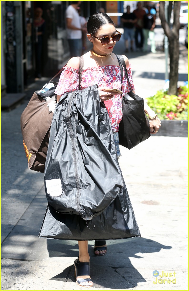 Full Sized Photo of vanessa hudgens garment bag tony awards pics 08