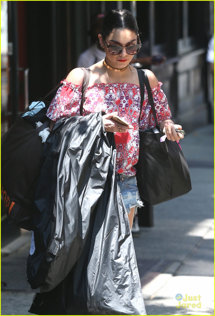 Full Sized Photo of vanessa hudgens garment bag tony awards pics 14