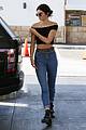 kendall jenner bares midriff in a crop top while getting gas 01