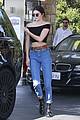 kendall jenner bares midriff in a crop top while getting gas 05