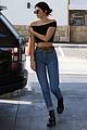 kendall jenner bares midriff in a crop top while getting gas 08