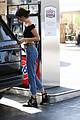 kendall jenner bares midriff in a crop top while getting gas 17