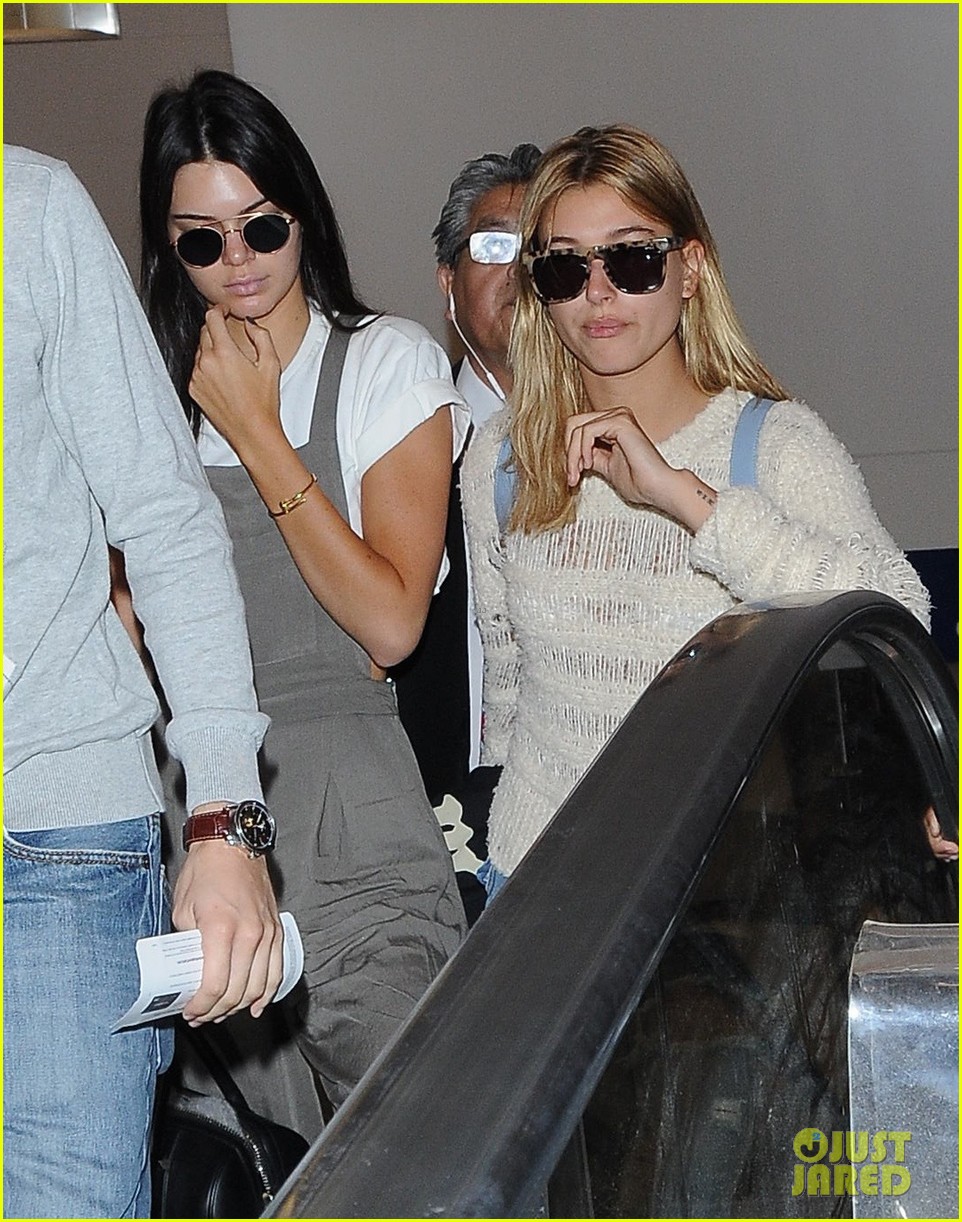 Full Sized Photo of kendall jenner hailey baldwin jet mexico 05 ...