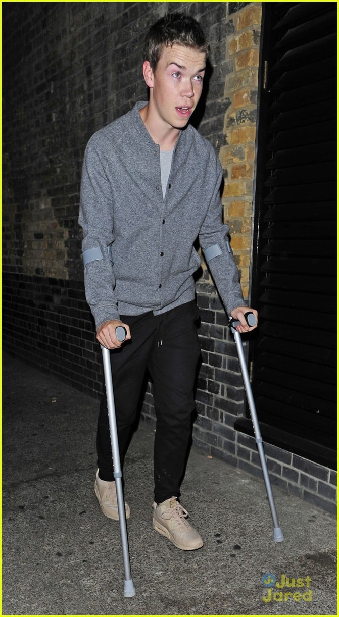 will poulter crutches chiltern night out 01.