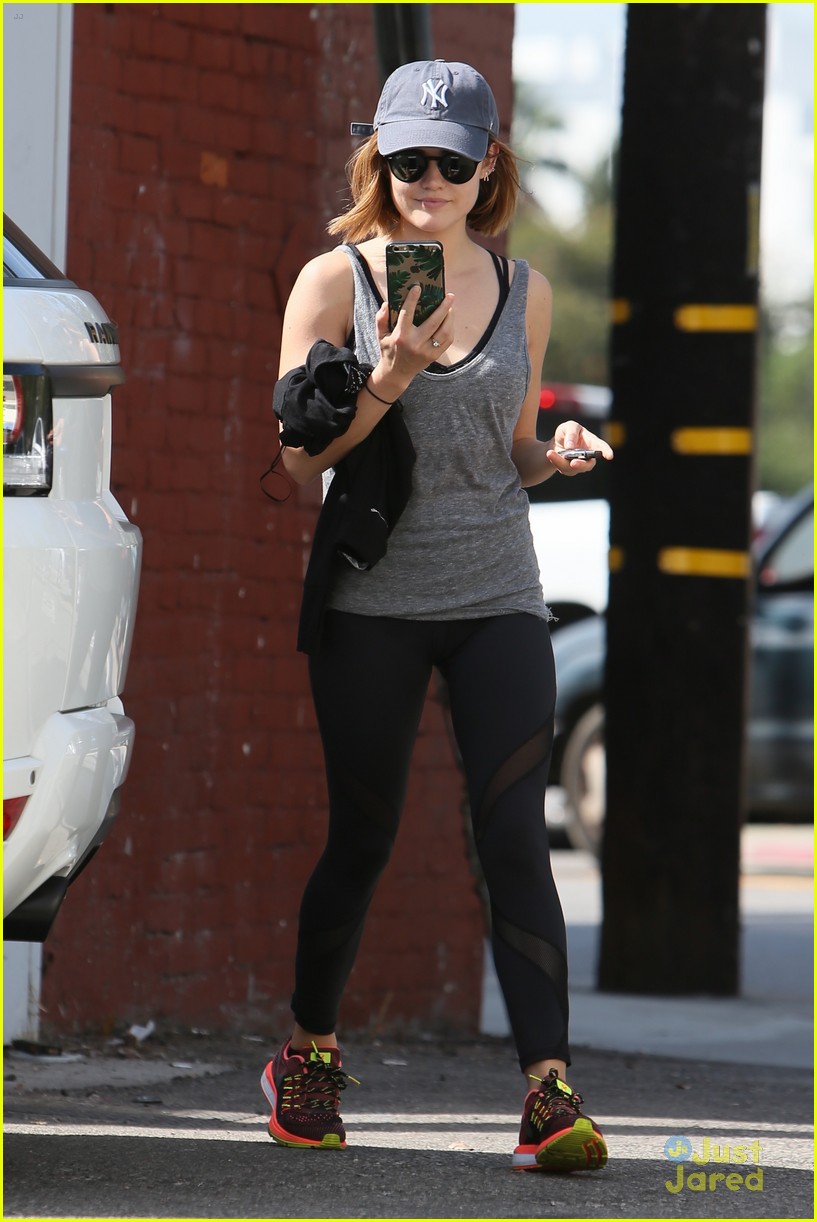 Full Sized Photo of lucy hale auto correct fails gym la 05 | Lucy Hale