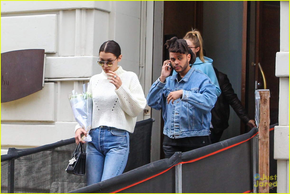 Full Sized Photo of bella hadid weeknd birthday lunch nobu nyc 09