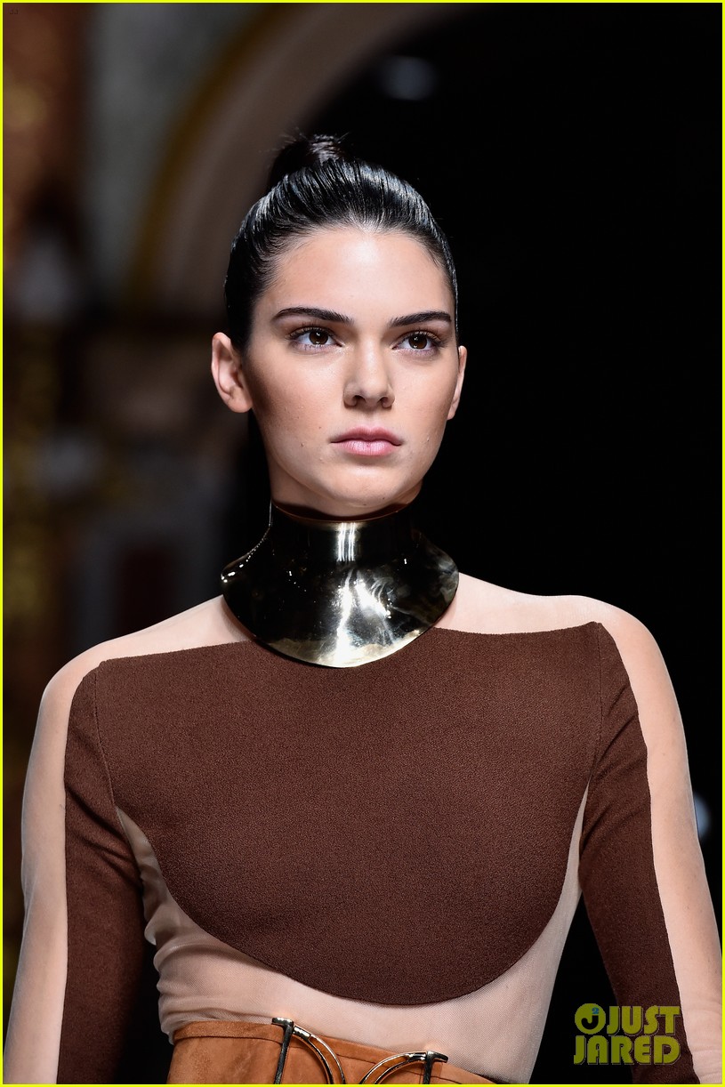 Kendall Jenner Walks in Balmain Paris Presentation With BFF Gigi Hadid