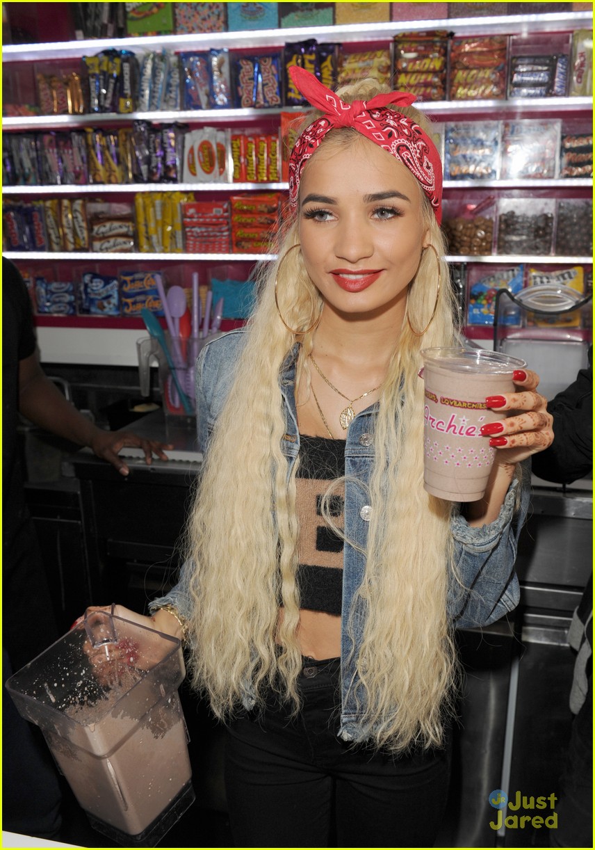 Pia Mia Creates Signature Milkshake At Archie's Milkshake Bar in