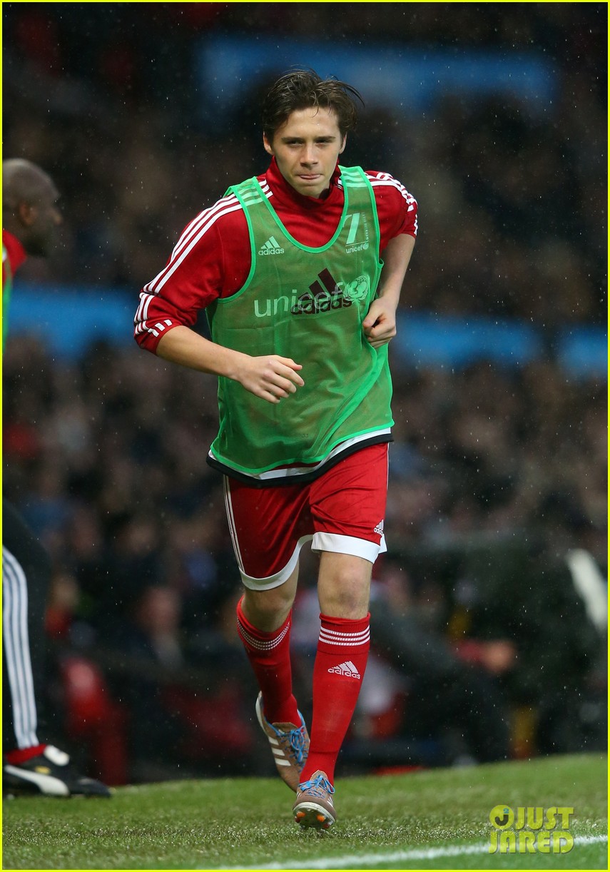 Brooklyn Beckham Plays Soccer with Dad David for UNICEF Charity Match ...