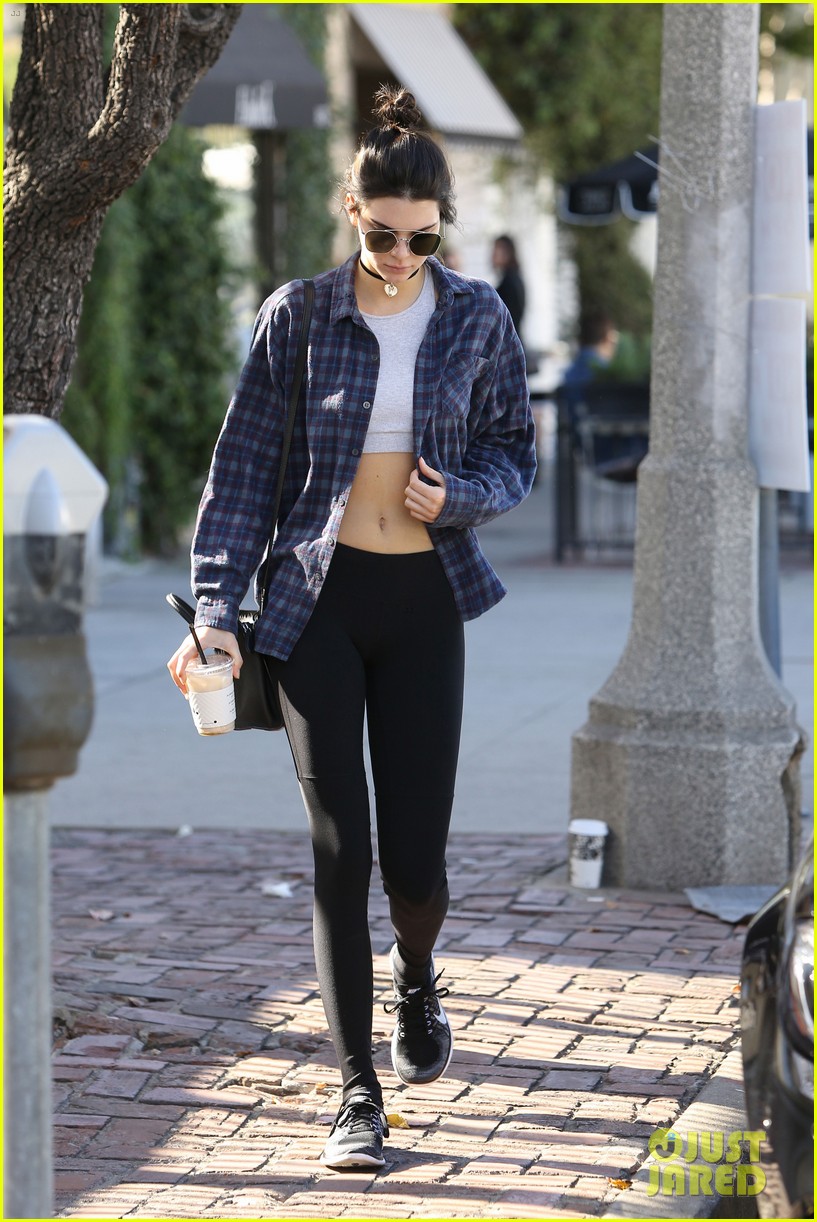 Full Sized Photo of kendall jenner bares midriff in two outfits during ...