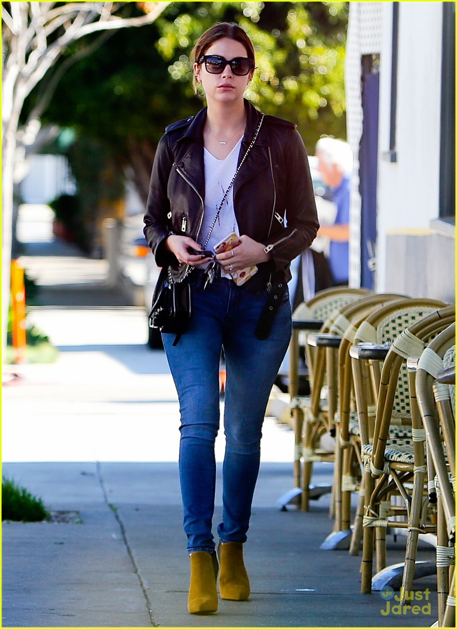 Full Sized Photo of ashley benson lunch los angeles leather jacket 01 ...